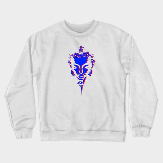 Buddha glitch Crewneck Sweatshirt by NEFT PROJECT